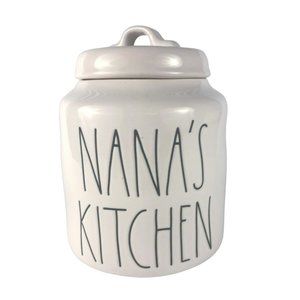 Rae Dunn Nanas Kitchen White Ceramic Canister Farmhouse Style NWT Rustic Decor